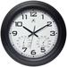 Infinity Instruments Outdoor Round Metal Wall Clock 18.5 Inches - Glass/Plastic in Black | 18.5 H x 18.5 W x 2.5 D in | Wayfair 14535BK-3177