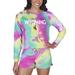 Women's Concepts Sport Wyoming Cowboys Velodrome Tie-Dye Long Sleeve Top & Shorts Set