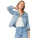 Plus Size Women's Classic Denim Jacket by ellos in Light Blue Stonewash (Size 26)