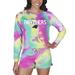 Women's Concepts Sport Carolina Panthers Velodrome Tie-Dye Long Sleeve Top & Shorts Set