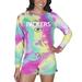 Women's Concepts Sport Green Bay Packers Velodrome Tie-Dye Long Sleeve Top & Shorts Set