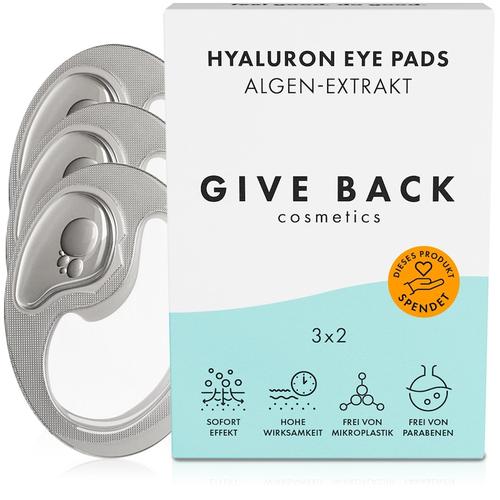 GIVE BACK Cosmetics Hyaluron Eye Pads - Vegane Augenpads aus Algen-Extrakt - Anti-Augenringe - 3er Pack Augenmasken & -pads Damen