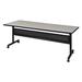 Symple Stuff Kobe Flip-Top Training Nesting Table w/ Modesty Panel Wood/Steel in Brown/Gray | 29 H x 72 W x 30 D in | Wayfair