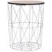 17 Stories Coffee Table Round End Table Side Sofa Table Living Room Furniture Wood/Metal in White | 22.4 H x 18.5 W x 18.5 D in | Wayfair