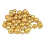 Northlight Seasonal 50ct Vegas Gold Shatterproof 2-Finish Christmas Ball Ornaments 2" (50mm) Plastic in Gray/Yellow | 2 H x 2 W x 2 D in | Wayfair