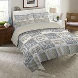 August Grove® Alvild Loving Home Quilt Set Cotton in Gray/White | Queen Quilt + 2 Shams | Wayfair A52599449D614FAE8131D3A9394B8CD7