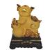 Bungalow Rose Golden Pig Wu Lou for Chinese Lunar Year of Pig Figurine Resin, Rubber in Yellow | 8 H x 6 W x 5 D in | Wayfair