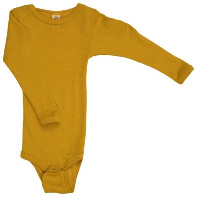 Engel - Baby-Body Langarm Mit Druckverschluss Schulter - Merinounterwäsche Gr 98/104 gelb Image