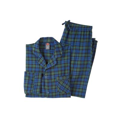 Men's Big & Tall Hanes® Flannel Pajamas by Hanes in Black Watch (Size 6XL)