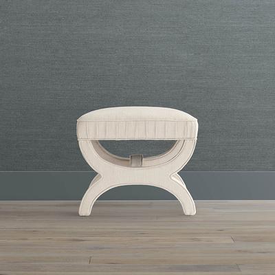 Theo Upholstered Stool - Performance Linen Beige - Frontgate