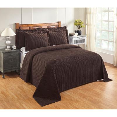 Better Trends Jullian Collection in Bold Stripes Design Bedspread by Better Trends in Chocolate (Size QUEEN)