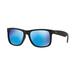 Ray-Ban RB4165 Standard Sunglasses Black Rubber Frame Green Mirror Blue Lenses 622-55-55