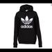 Adidas Tops | Adidas Adicolor Trefoil Hoodie Black Sweatshirt | Color: Black/White | Size: Xs