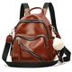 Vegan Leather Mini Backpack Cute Convertible Small Shoulder Bag for Girls Women, Brown, S