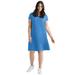 Plus Size Women's A-Line Tee Dress by ellos in Cornflower Blue (Size 22/24)