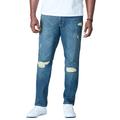 Men's Big & Tall Liberty Blues™ Athletic Fit Side Elastic 5-Pocket Jeans by Liberty Blues in Distressed (Size 42 40)