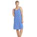 Plus Size Women's Knit Tank dress by ellos in Royal Periwinkle Floral (Size 5X)