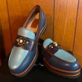 Coach Shoes | Coach Blue Lenox Loafer Platforms & Wool Insoles. | Color: Blue | Size: 5