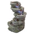 Millwood Pines Breakneck Falls Garden Fountain w/ LED Lights, Resin | 17 H x 10 W x 9.5 D in | Wayfair 64B5E2A1E938468AB2783A18C2AAF4AE