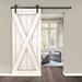 Barn Door - JM HOME Paneled Wood Barn Door w/ Installation Hardware Kit Wood in Brown | 84 H x 42 W in | Wayfair SDU-X-WH-42