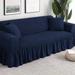 Red Barrel Studio® Bubble Lattice Box Cushion Sofa Slipcover Metal in Blue/Black | 55 H x 118 W x 40 D in | Wayfair