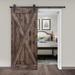 Barn Door - JM HOME Paneled Wood Barn Door w/ Installation Hardware Kit Wood in Brown | 84 H x 24 W in | Wayfair SDU-X-DB-24