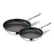 Tefal Jamie Oliver Cook's Direct Stainless Steel Pan Set, 24 & 28cm Frying Pans, Non-Stick Coating, Heat Indicator, Riveted Safe-Grip Handle, Induction Hob Compatible, E304S244