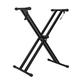 Wakects Double-braced Keyboard Stand, Adjustable Portable Folding X Frame Piano KeyboardStand with Locking Straps for Secure Keyboard Fitting