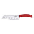 Victorinox "Swiss Classic Fluted Edge Santoku Knife with 17 cm Blade, Stainless Steel, Red, 30 x 5 x 5 cm