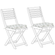 Sitzkissen Set 2 Auflagen für Gartenstühle Dreieck-Motiv Mintgrün für Garten für Balkonset