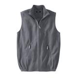Men's Big & Tall Explorer Plush Fleece Zip Vest by KingSize in Steel (Size 5XL)