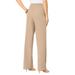 Plus Size Women's Wide-Leg Bend Over® Pant by Roaman's in New Khaki (Size 34 W)