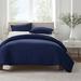 Serta Simply Clean Antimicrobial 3 Piece Duvet Cover Set Microfiber in Navy | King Duvet Cover + 2 King Shams | Wayfair VZT018DENNVY