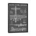 East Urban Home B-17 Vintage Bomber Airplane | Black - Drawing Print Canvas/Metal in Blue/Gray/White | 48 H x 32 W x 1.5 D in | Wayfair