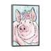 East Urban Home Pink Pig by Ashley Bradley - Painting Print Canvas/Metal in Blue/Green/Pink | 48 H x 32 W x 1.5 D in | Wayfair