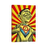 East Urban Home Obama vs. the Fear by Ben Heine - Graphic Art Print Canvas in Black/Yellow | 26 H x 18 W x 1.5 D in | Wayfair