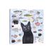 East Urban Home The Hungry Black Cat Gazing at a Fish Tank by Andreea Dumez - Painting Print Canvas in Black/Gray/Indigo | Wayfair