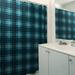 East Urban Home Jacksonville 2 Piece Plaid Shower Curtain Set Polyester in Blue/Black | 74 H x 71 W in | Wayfair E17EEFAD1C5D4C48B46961E9369795AD