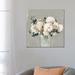 East Urban Home White Hydrangea by Allison Pearce - Painting Print Canvas in Gray/Green/White | 26 H x 26 W x 1.5 D in | Wayfair