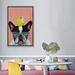 East Urban Home French Bulldog w/ Apple by Coco De Paris - Graphic Art Print Canvas/Metal in Gray/Green/Orange | 60 H x 40 W x 1.5 D in | Wayfair