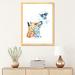 East Urban Home Fox & Chickadee by Lisa Whitehouse - Graphic Art Print Paper/Metal in Blue/Green/White | 32 H x 24 W x 1 D in | Wayfair