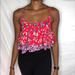 Anthropologie Tops | Anthropologie Kimchie Blue Floral Crop Top New L | Color: Blue/Red | Size: L