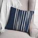 Latitude Run® Emree Thin Stripes Outdoor Square Pillow Cover & Insert Polyester/Polyfill blend in Blue | 18 H x 18 W x 1.5 D in | Wayfair