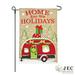 JEC Home Goods Holidays Home Camper 2-Sided Burlap 18 x 13 in. Flag Set in Brown/Red | 18 H x 12.5 W in | Wayfair GF40037-0