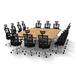 The Twillery Co.® Albin 14 Person Conference Meeting Tables w/ 14 Chairs Complete Set Wood/Metal in Brown | 30 H x 120 W x 90 D in | Wayfair