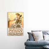 Trinx Zdenka Cerny, The Greatest Bohemian Violoncellist, Vintage Poster, by Alphonse Mucha Alphonse Mucha Floater Frame Print on Canvas | Wayfair