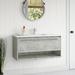 Wade Logan® Anspach 40" Wall-Mounted Single Bathroom Vanity Set Wood/Marble in Gray | 19.7 H x 40 W x 18 D in | Wayfair