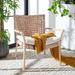 Bayou Breeze Eisley Arm Chair Upholstered/Wicker/Rattan/Fabric in Brown | 31.1 H x 29.53 W x 26.18 D in | Wayfair 74E9AAF366724D2AAAC4E9FD1ECF8631