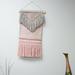 Bungalow Rose Wool & Macrame Wall Hanging w/ Rod Included Cotton/Wool in Gray | 27 H x 13 W in | Wayfair BF38C996480740E79CD31EE6F0086B3C