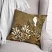 Red Barrel Studio® Deundray Bird on Branch Outdoor Square Pillow Cover & Insert Polyester/Polyfill blend in White | 18 H x 18 W x 1.5 D in | Wayfair